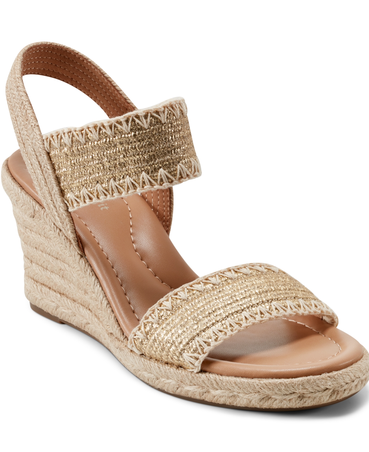 Shop Easy Spirit Women's Ariella Espadrille Wedge Sandals In Gold,natural