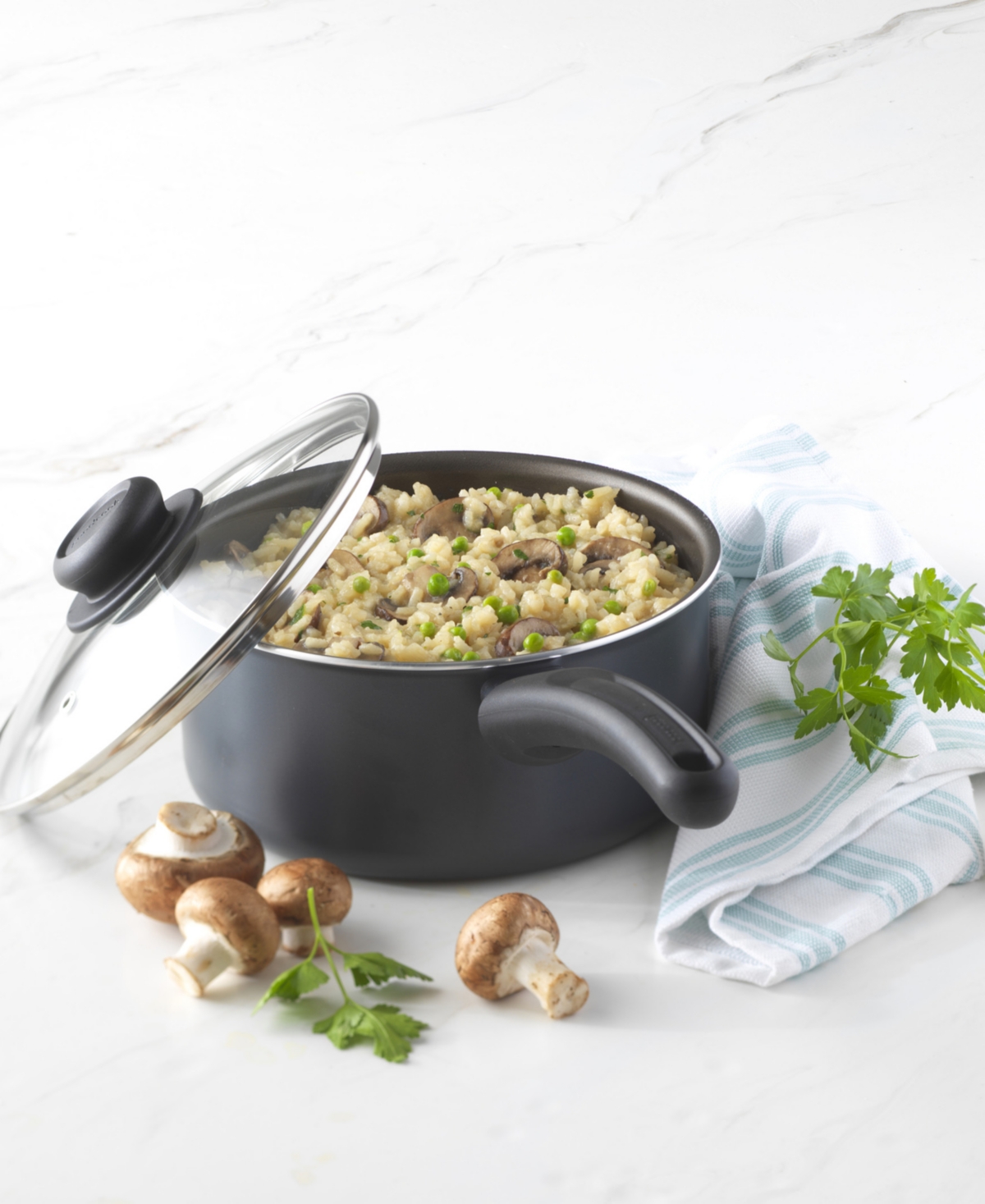 Goodcook Aluminum 3-quart Everyday Sauce Pan In Black