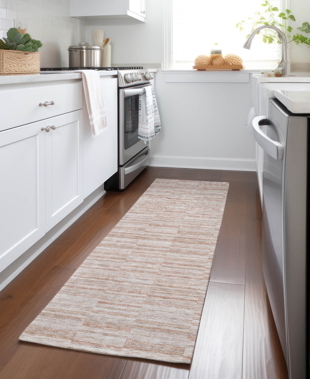 Addison Chantille Acn817 2'3"x7'6" Runner Area Rug In Salmon