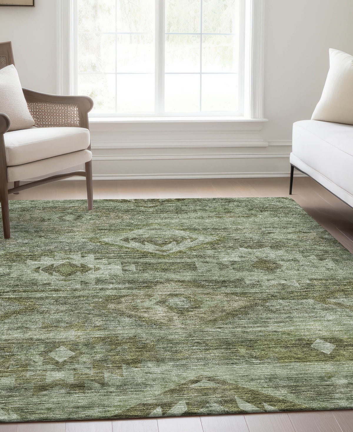 Addison Chantille Acn837 3'x5' Area Rug In Olive
