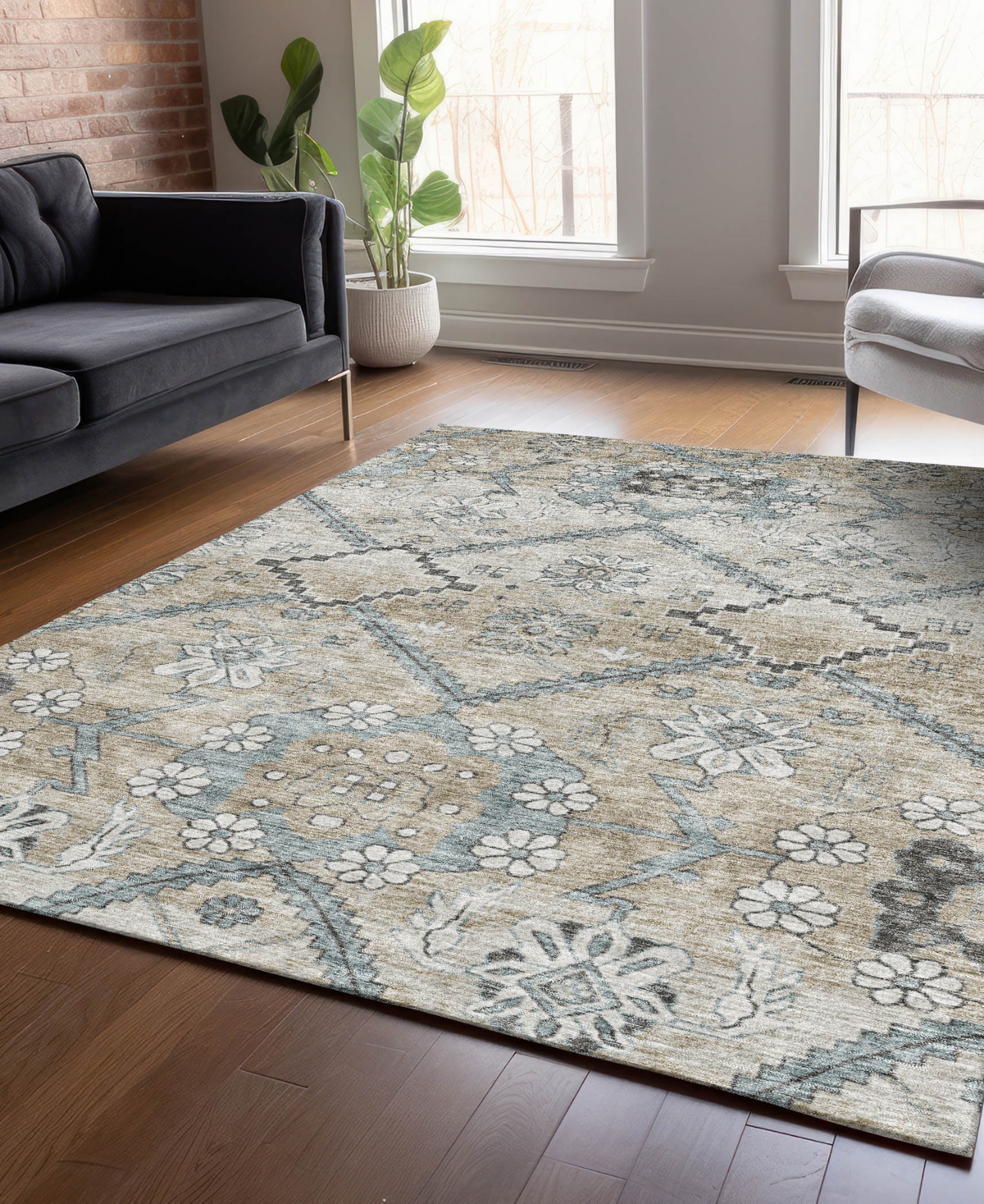 Addison Chantille Acn841 8'x10' Area Rug In Beige