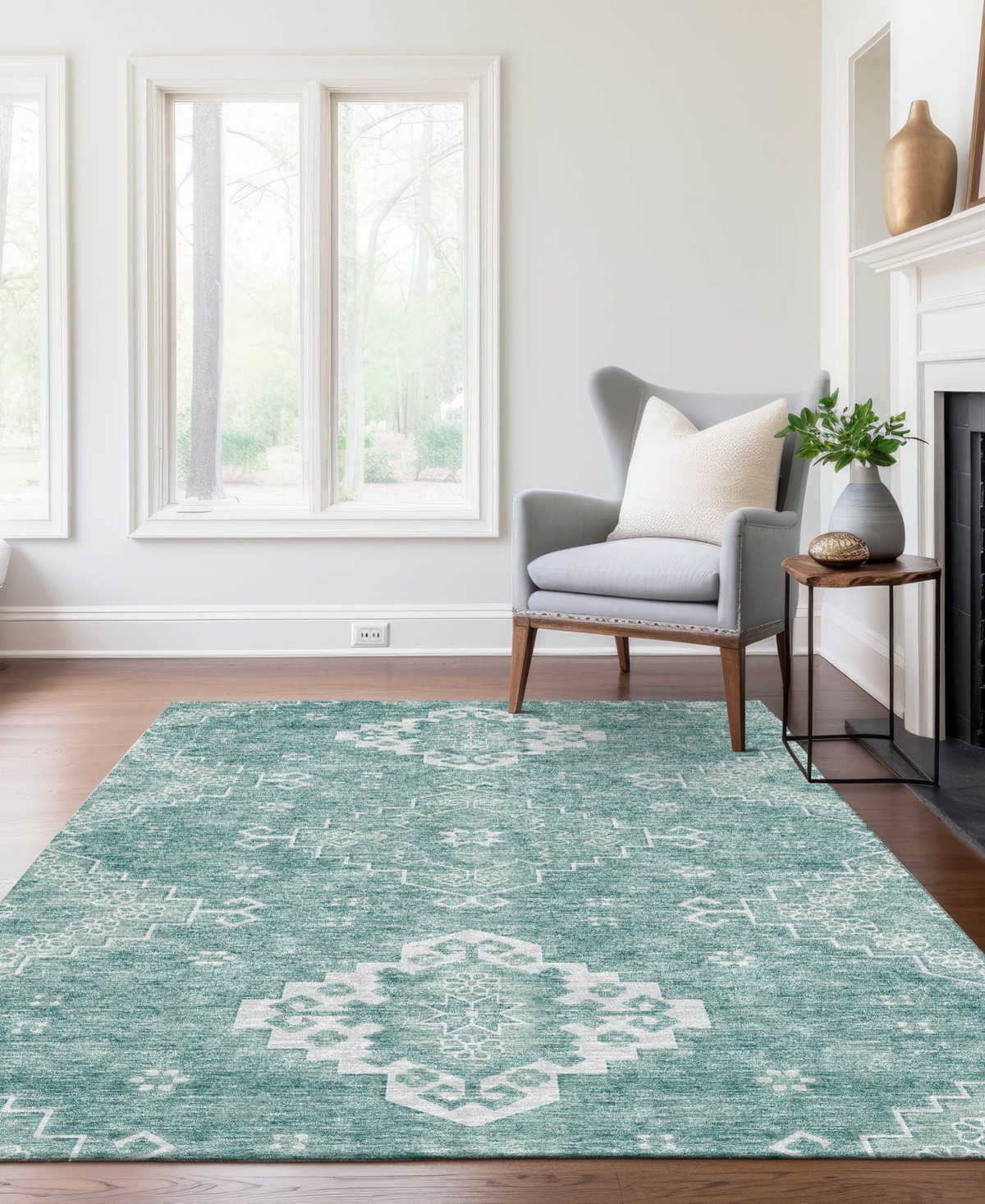 Addison Chantille Acn847 9'x12' Area Rug In Aqua