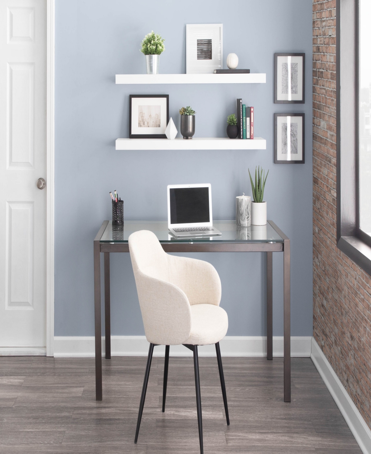 Lumisource 33" Metal Boyne Contemporary Accent Chair, Set Of 2 In Cream