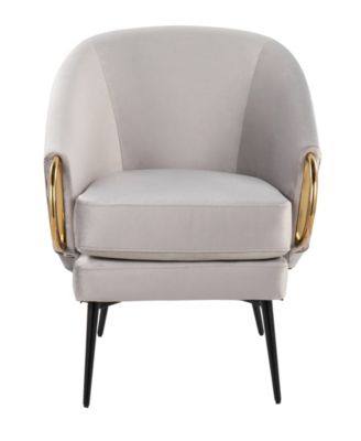 28" Steel Claire Contemporary Glam Accent Chair