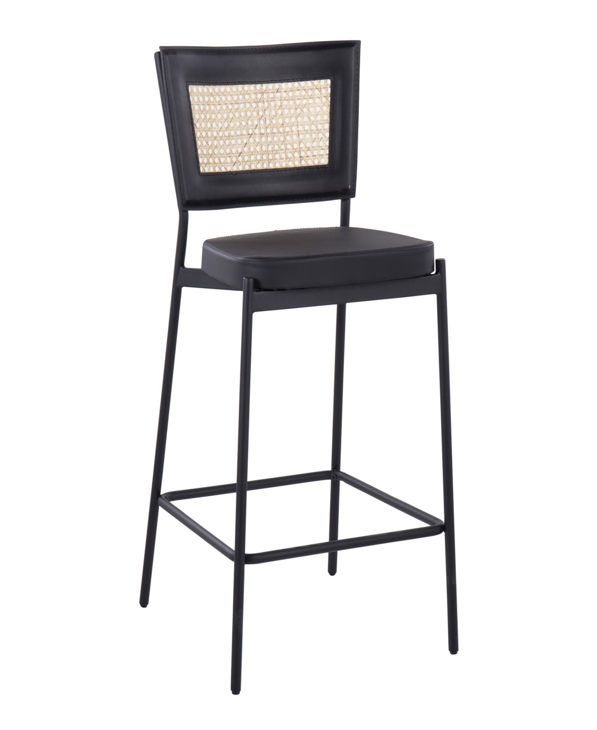 Lumisource 36" Metal And Rattan Tania Contemporary Counter Stool, Set Of 2 In Rattan