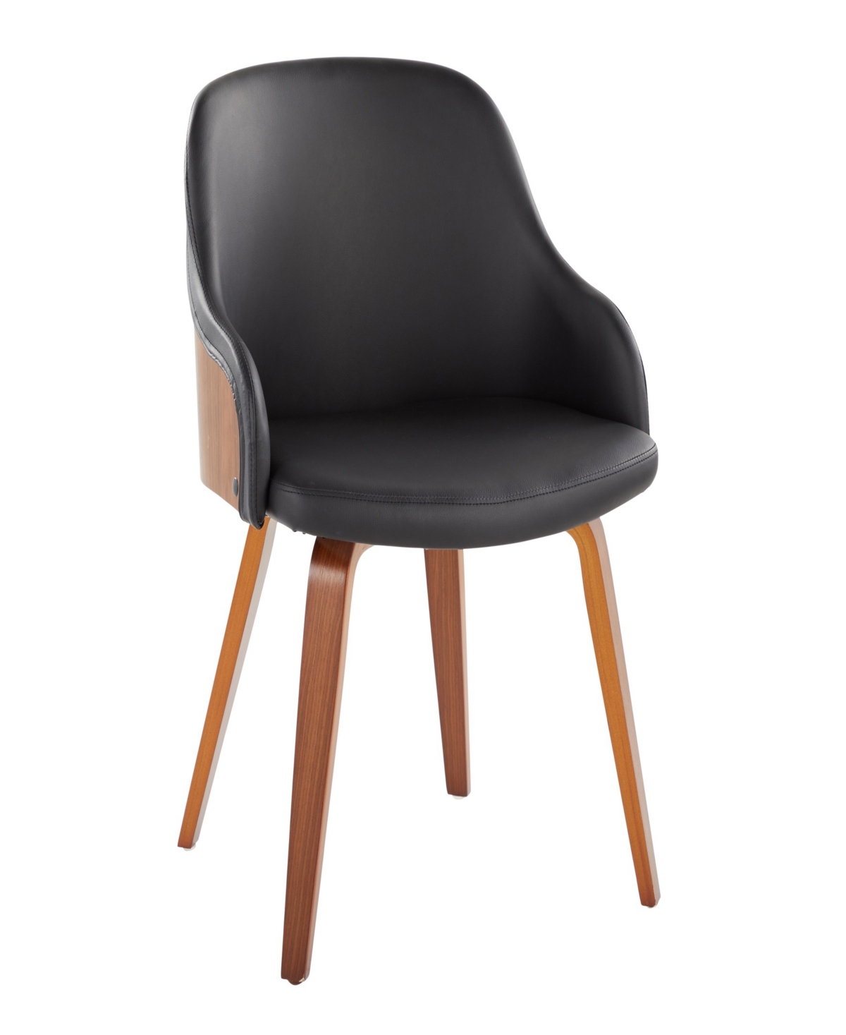 Lumisource 31" Wood Bacci Mid-century Modern Dining Accent Chair In Black