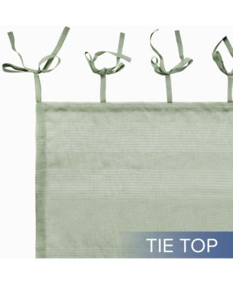 Grayson Stripe Sheer Tie Top Curtains Pair, 52"X84"