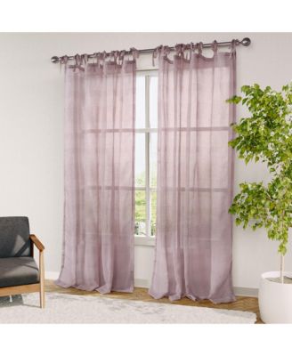 Grayson Stripe Sheer Tie Top Curtains Pair