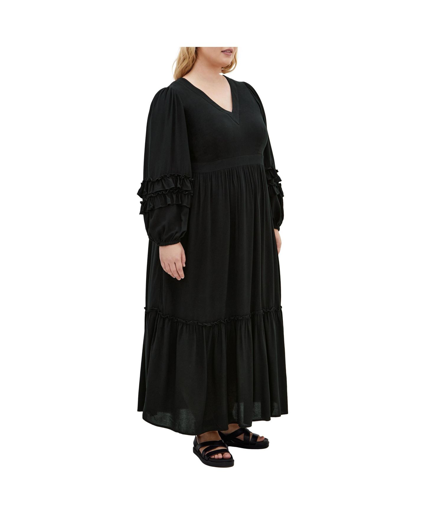 Женское платье CITY CHIC Malia Plain Maxi, цвет: Чёрный — фото 3