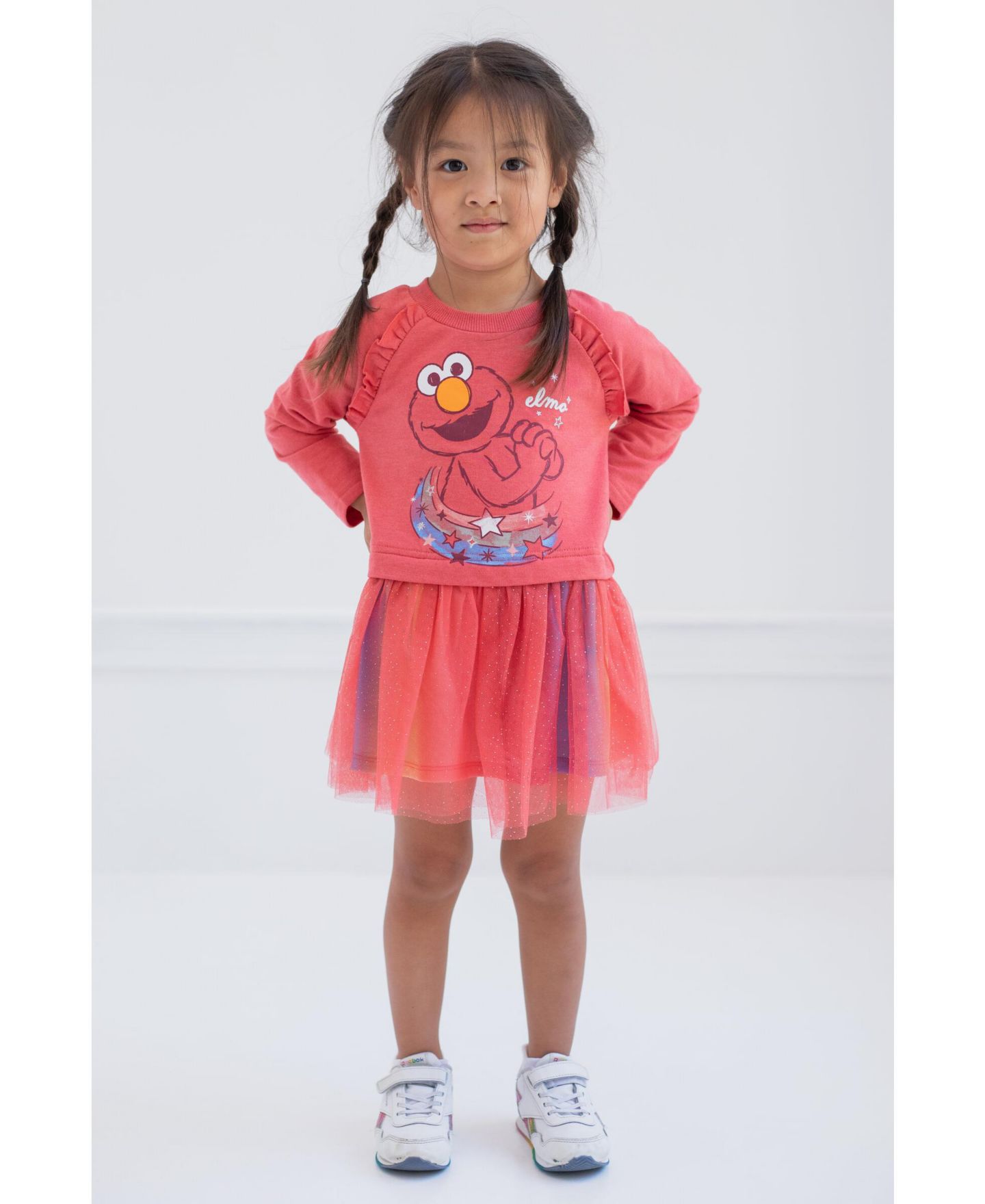 Платье Sesame Street Elmo French Terry Dress to для девочек-малышей, цвет: Красный — фото 4