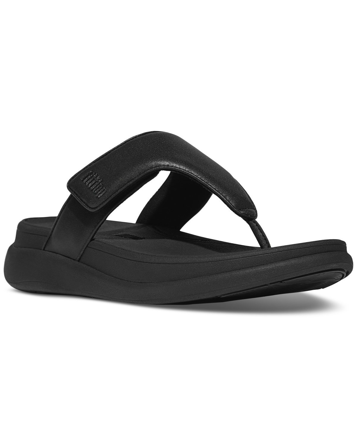 Women's F-Mode Go Adjustable Flatform Thong Sandals - All Black