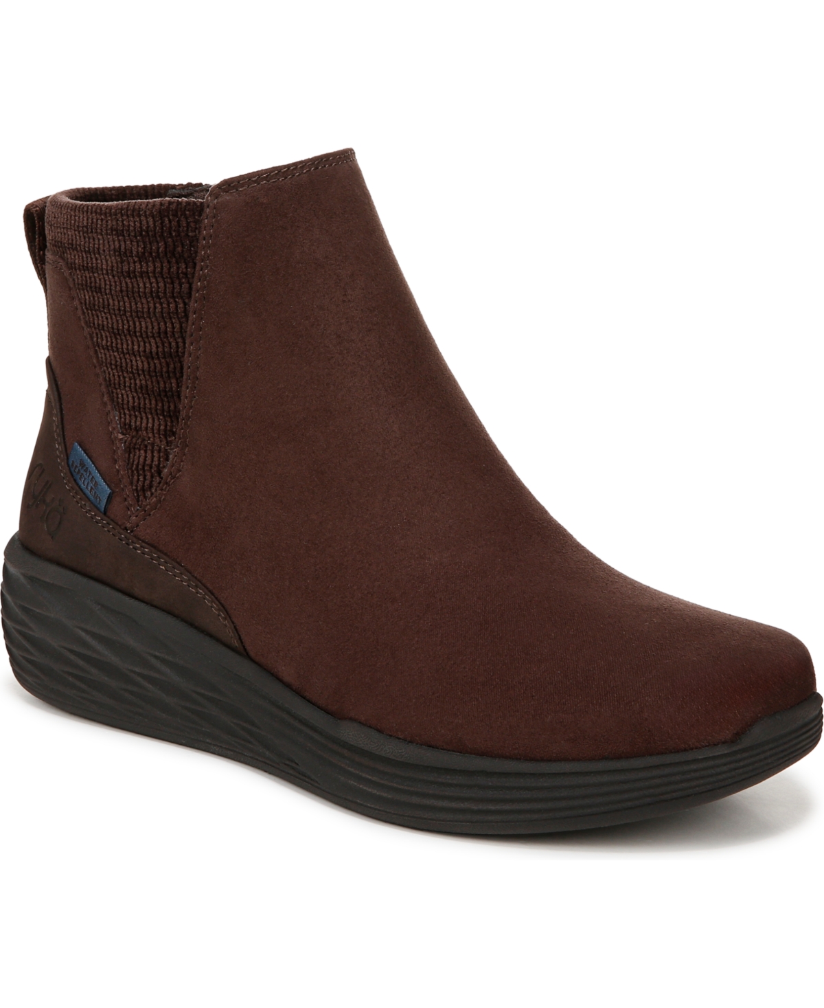 Shop Ryka Women's Noelle Next Water Resistant Wedge Ankle Boots In Java Brown Microfiber