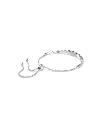 Imber White, Rhodium Plated Mixed Round Cuts Tennis Bracelet