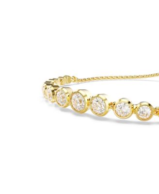 Imber White, Gold-Tone Plated Mixed Round Cuts Tennis Bracelet
