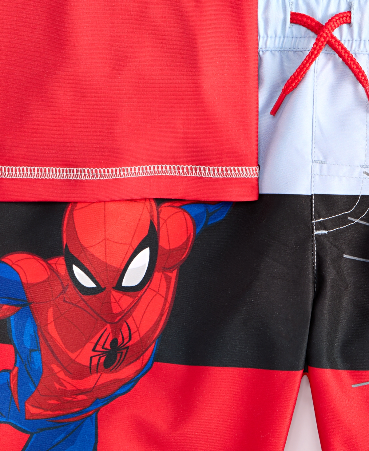 Spider-man Little Boys Rash Guard & Swim Trunks Swimsuit, 2 Piece Set In Red