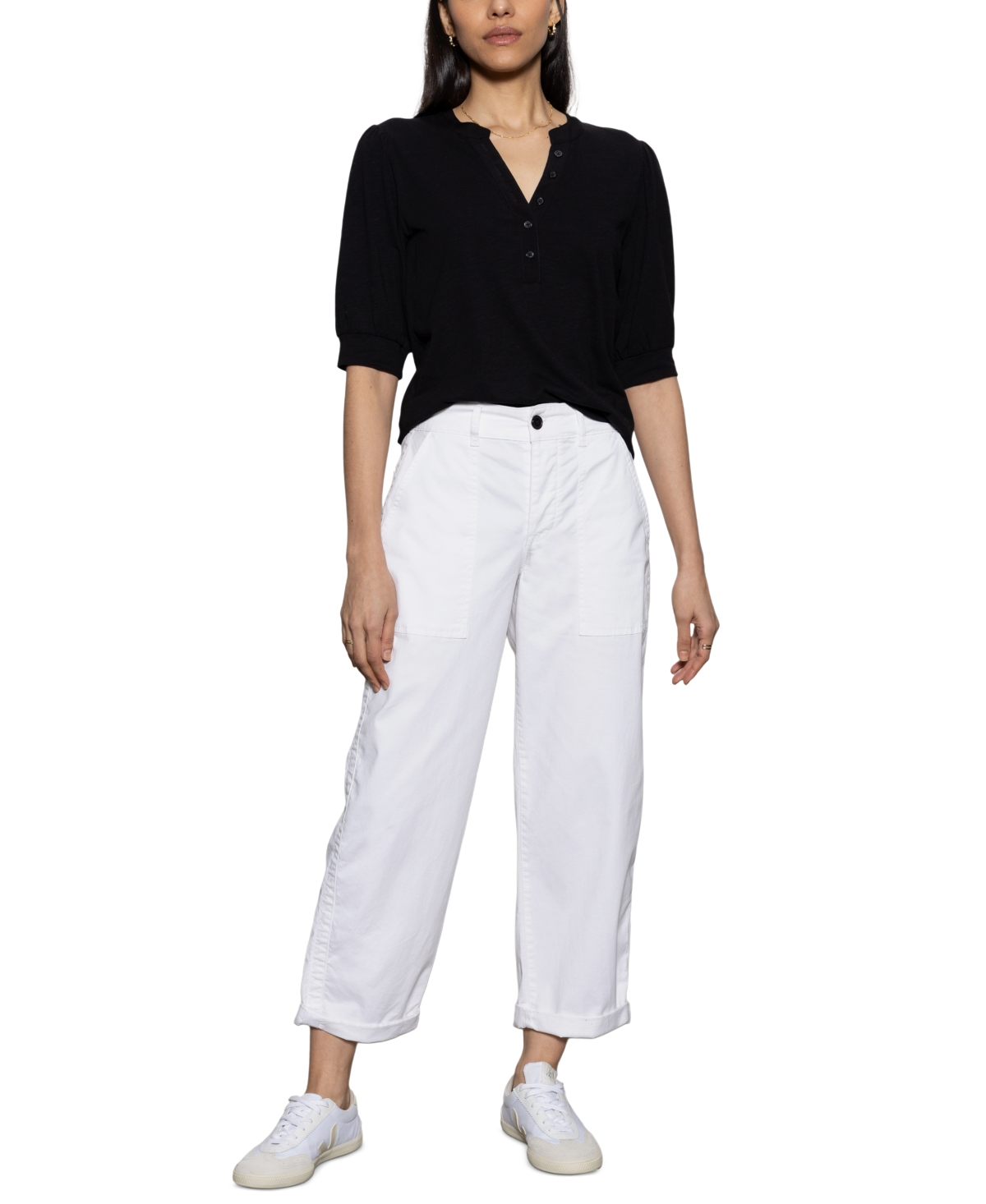 Sanctuary Women's Cuffed Cruiser Chino Pants In Bleached White