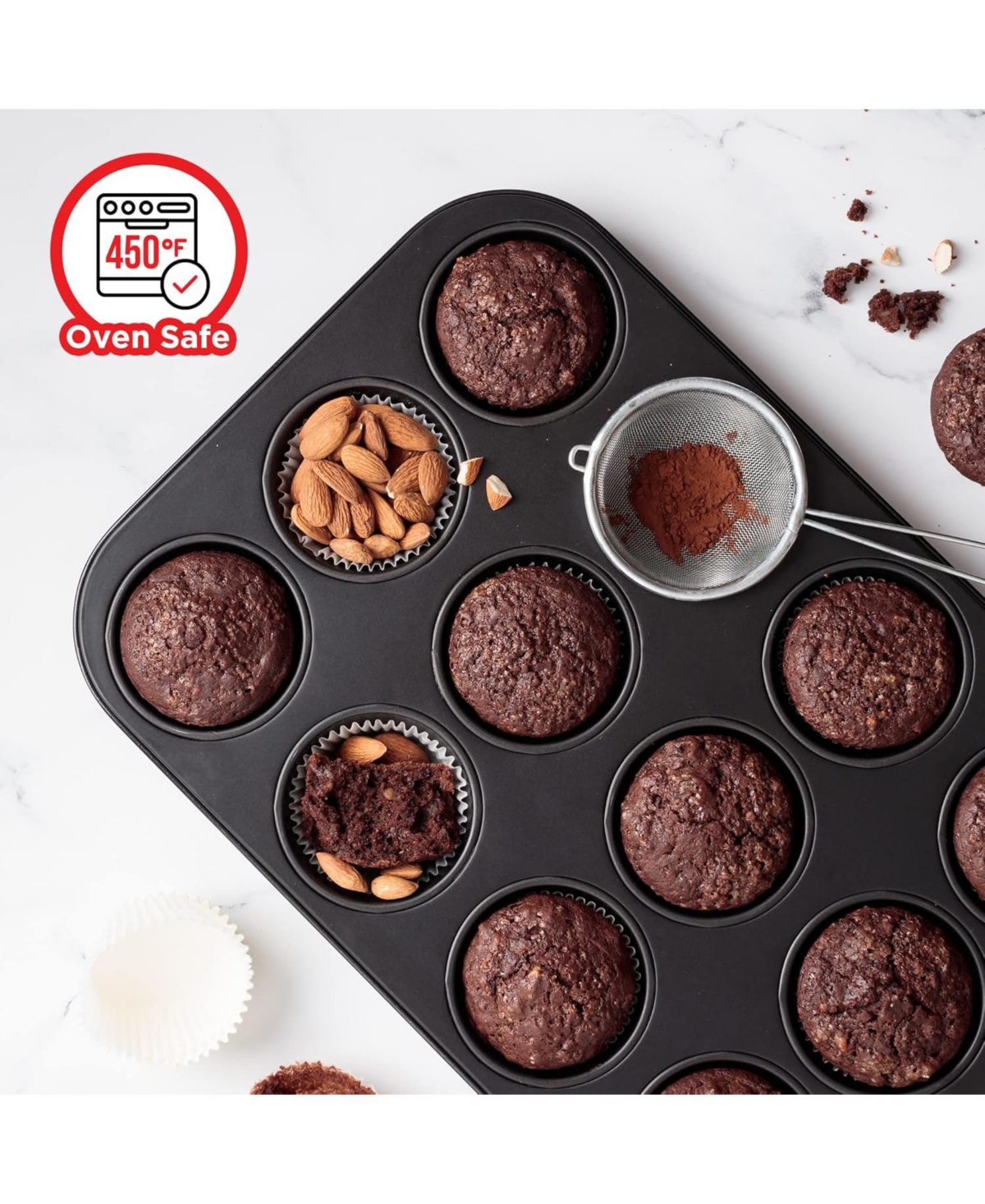 Baking Set – 10 Piece – Deluxe Non Stick Black Coating Inside and Outside – Carbon Steel Bakeware Set – Pfoa Pfos and Ptfe