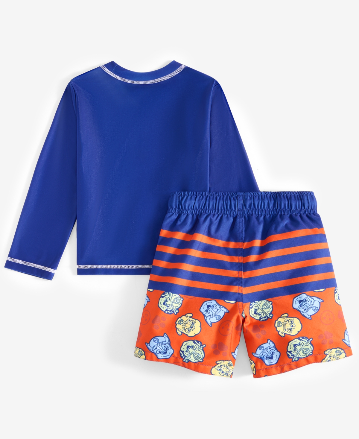 Paw Patrol Toddler Boys Rash Guard & Swim Trunks Two-piece Swimsuit In Blue