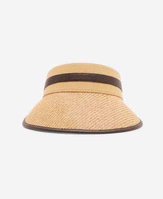 Steve Madden - Tory Sport Strip Oversize Straw Visor Hat