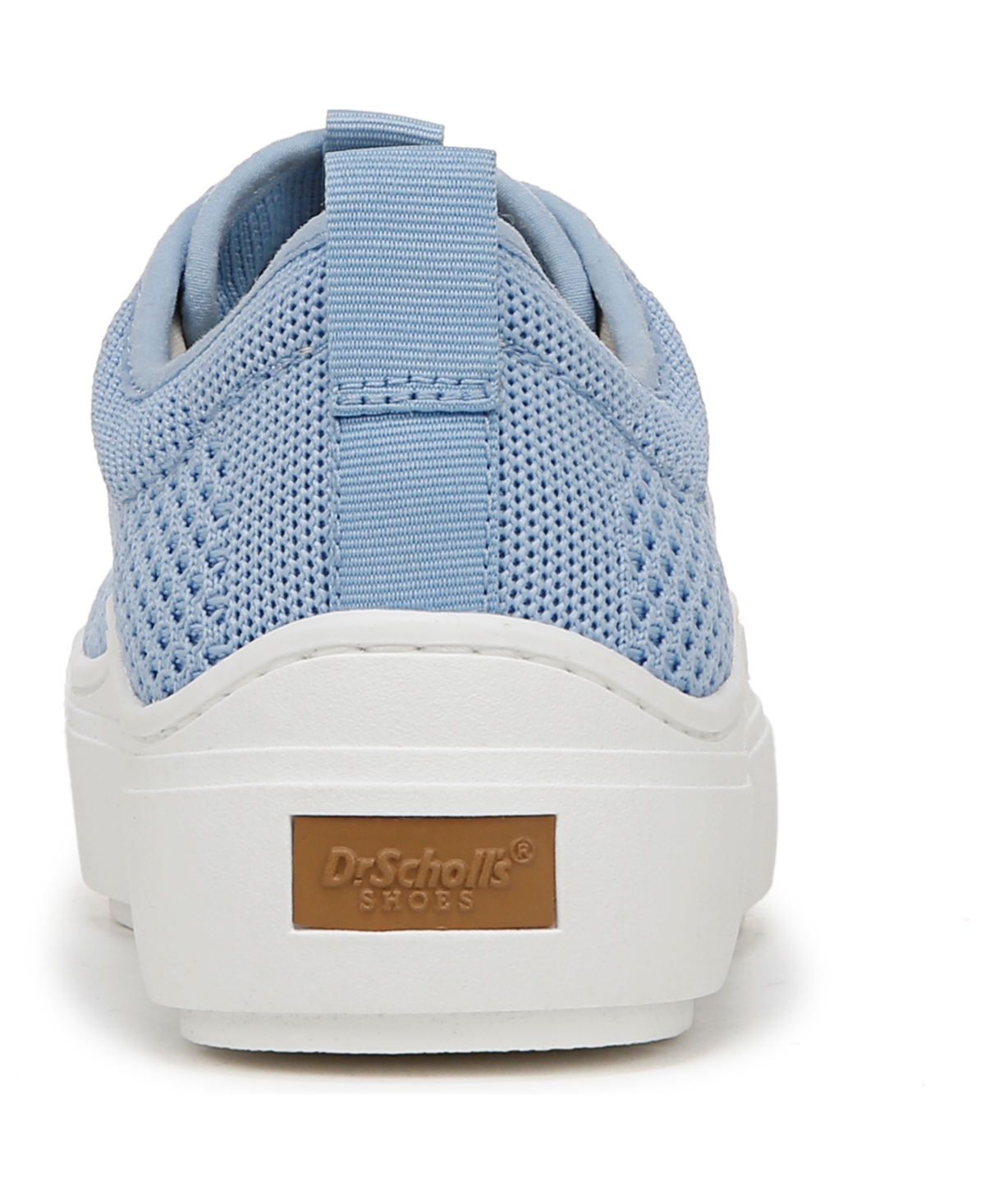 Shop Dr. Scholl's Women's Time Off Knit Lace Up Platform Sneakers In Blue Knit Fabric