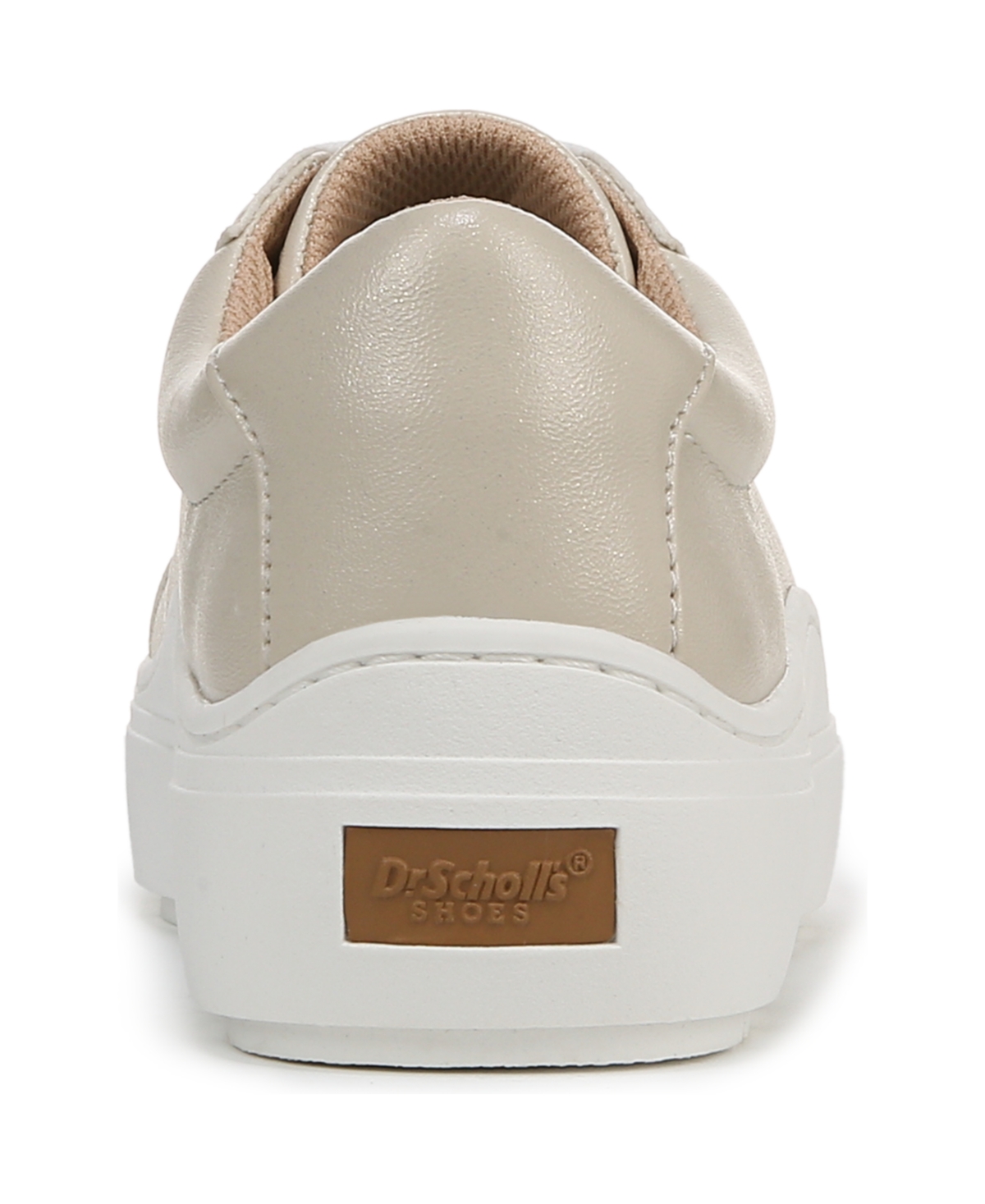 Shop Dr. Scholl's Women's Time Off Lace Up Platform Sneakers In Champagne Faux Leather