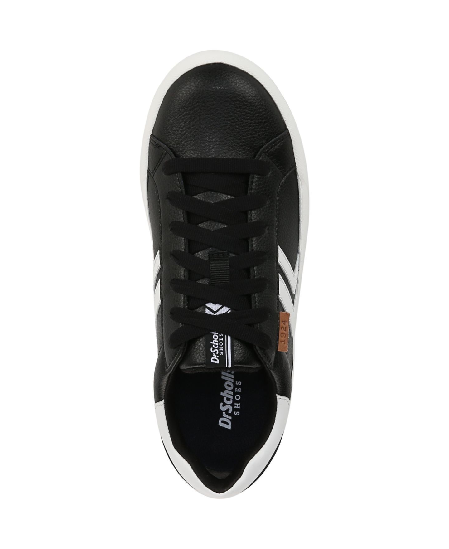 Женские кроссовки Dr. Scholl's Young And Free Lace Up Platform, цвет: Чёрный / Белый кожаный — фото 4