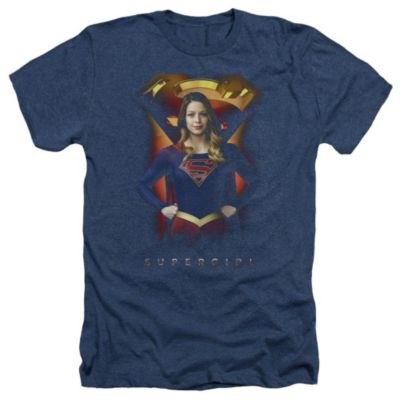 Supergirl Mens Standing Symbol Adult Heather Tee / T-Shirt
