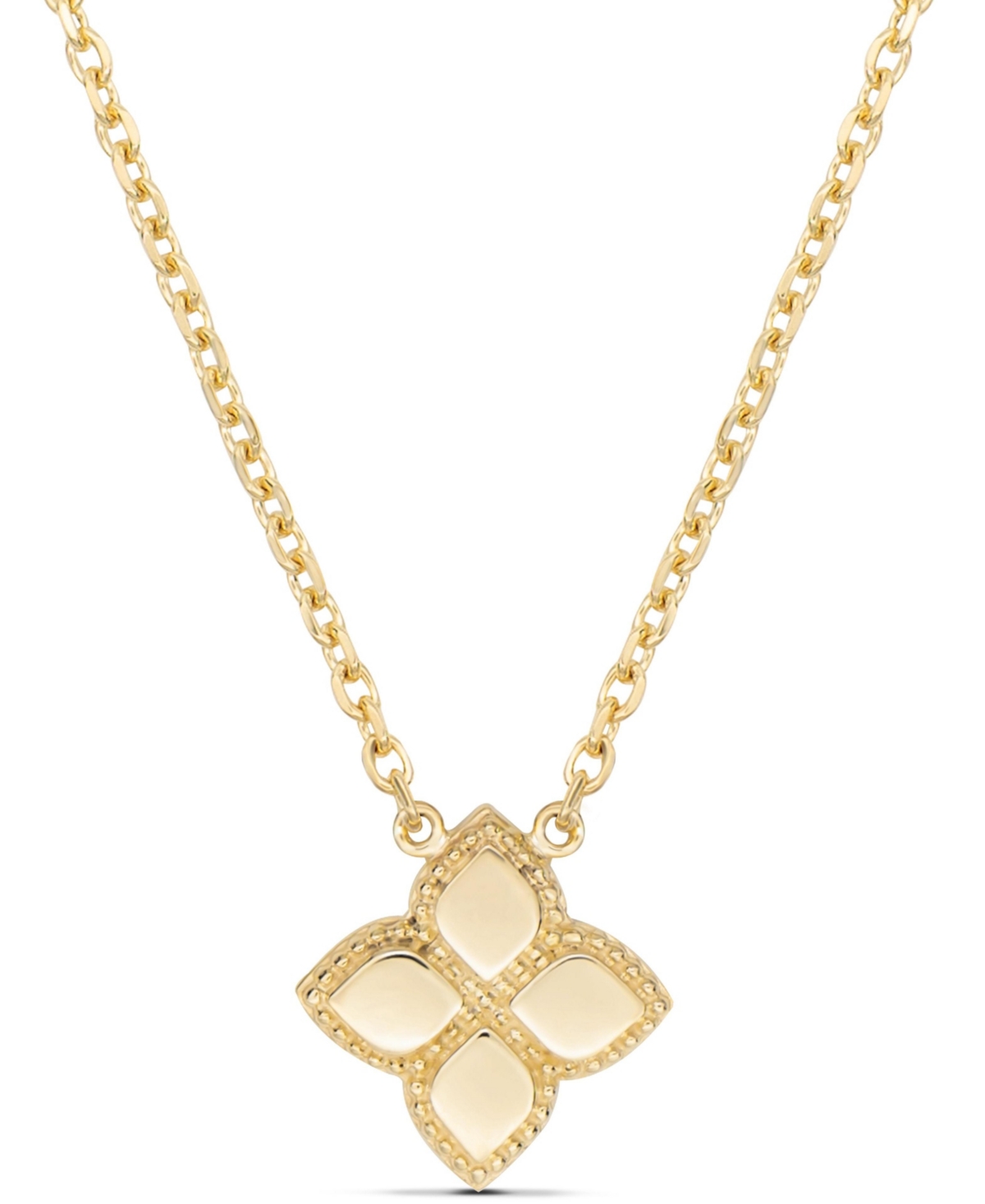 Clover Chain Necklace in 14K Gold, 16 in adj to 18 in, approx. 4.0 grams - Gold