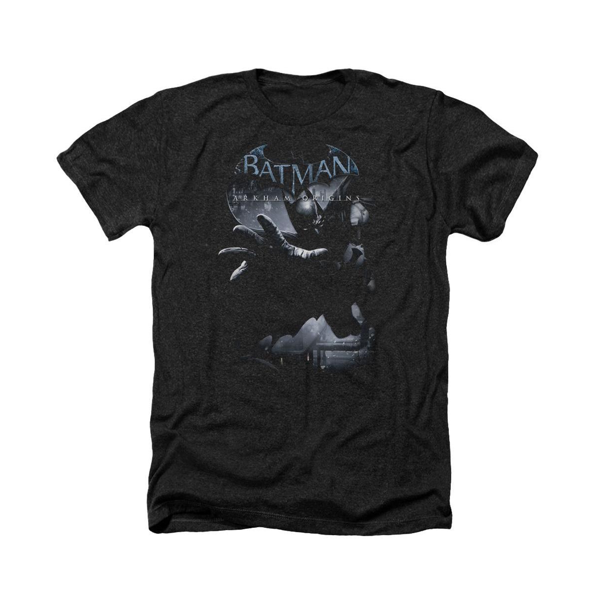 Men's Arkham Origins Out Of The Shadows Adult Heather Tee / T-Shirt - Black