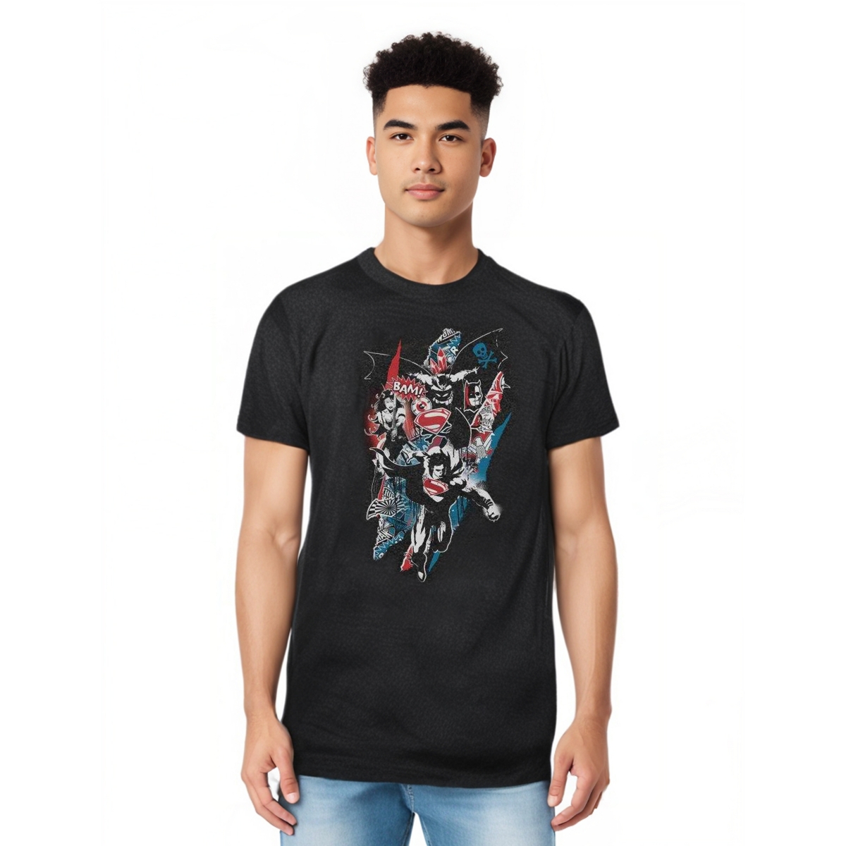 Mens Ripped Trio 2 Adult Heather Tee / T-Shirt - Black