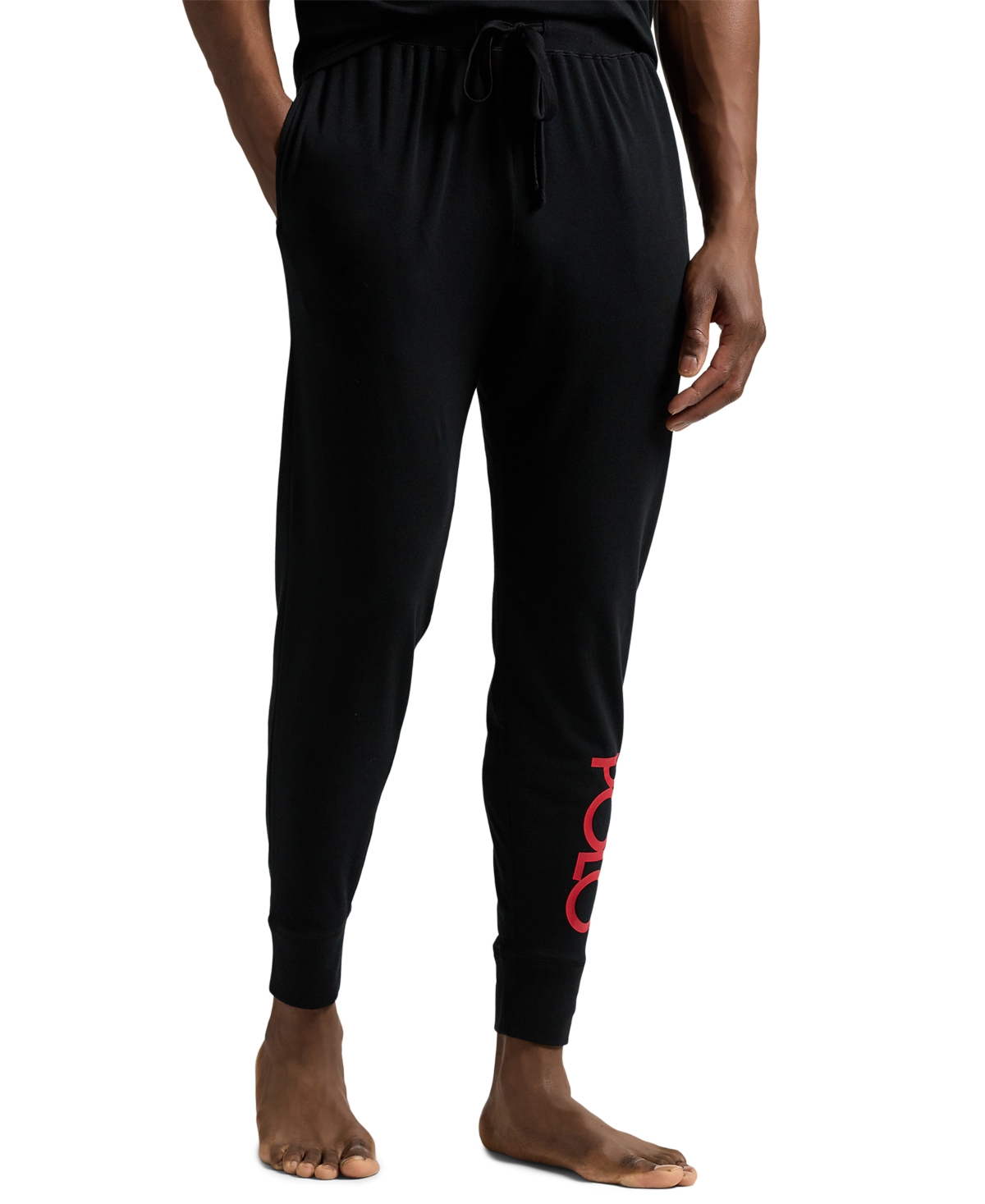 Polo Ralph Lauren Men's Logo Jogger Pajama Pants, Exclusively At Macy's In Polo Black,rl2000 Red Logo