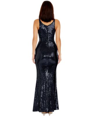 Women's Iris Sequined Side-Slit Gown