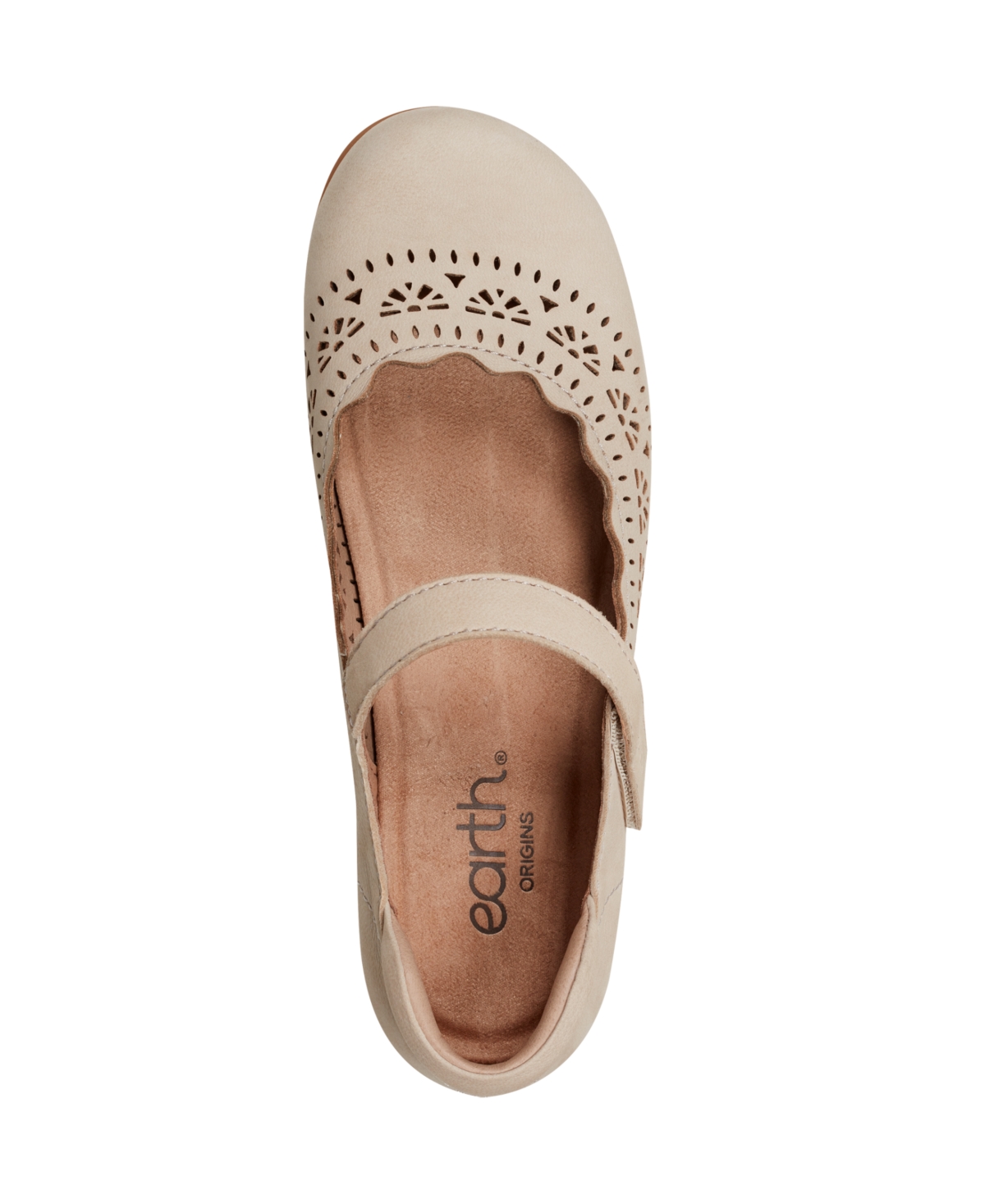 Shop Earth Women's Brady Mary Jane Round Toe Flats In Beige Leather