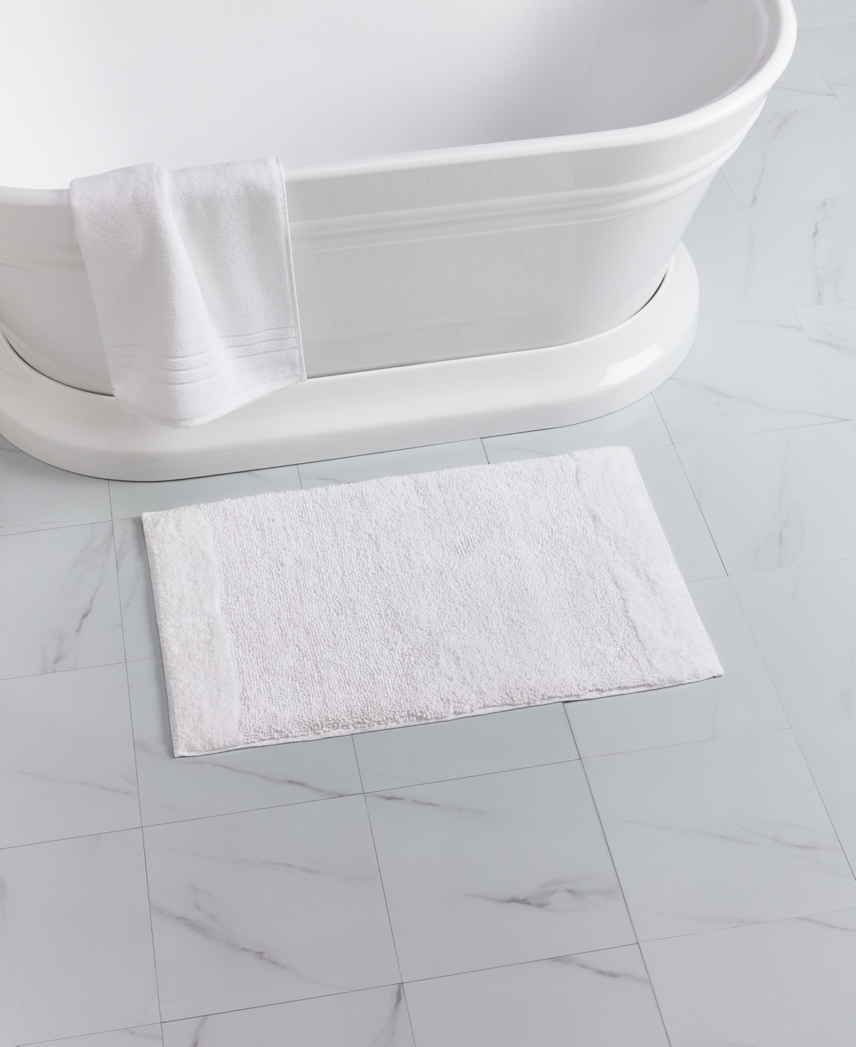 Arch Studio Cotton Bath Rug, 20" X 30", Exclusively At Macy's In White