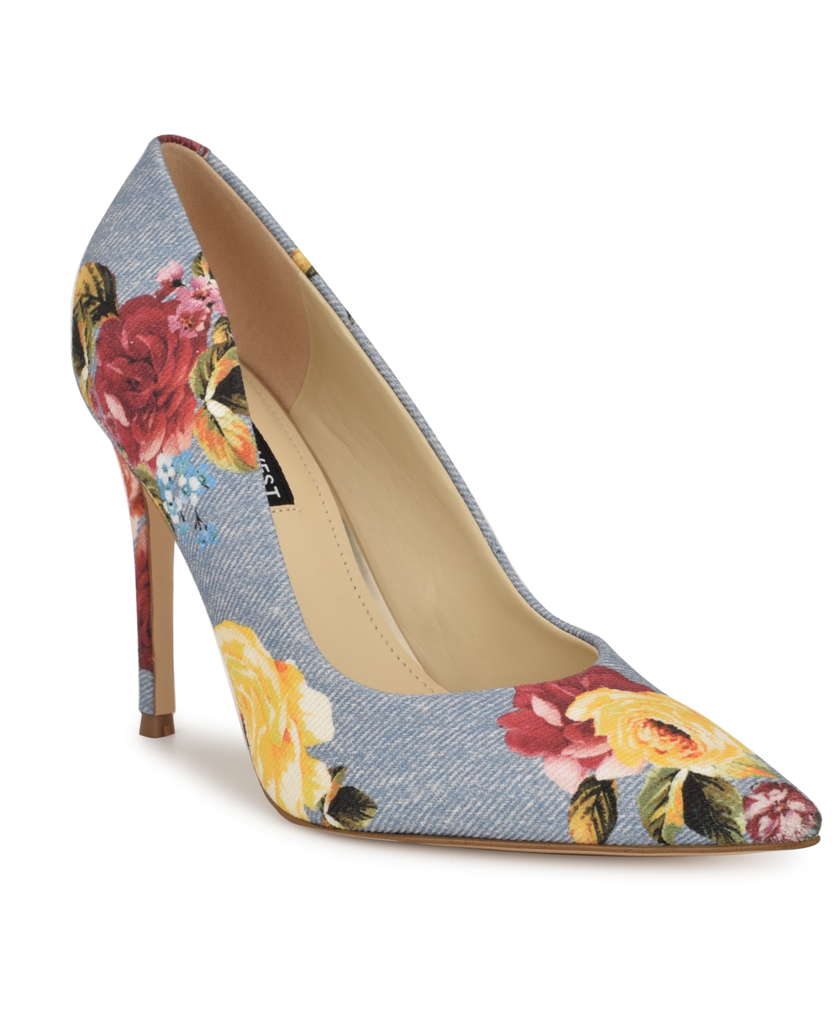 Shop Nine West Women's Fresh Slip-on Stiletto Pumps In Denim Rose