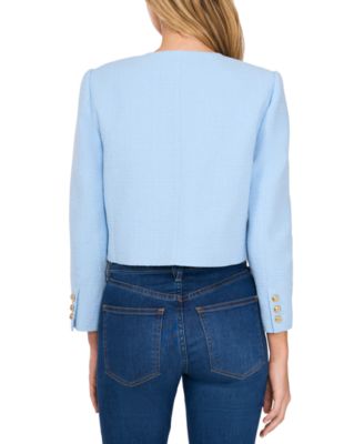 Женский твидовый пиджак CeCe с длинным рукавом и воротником-стойкой