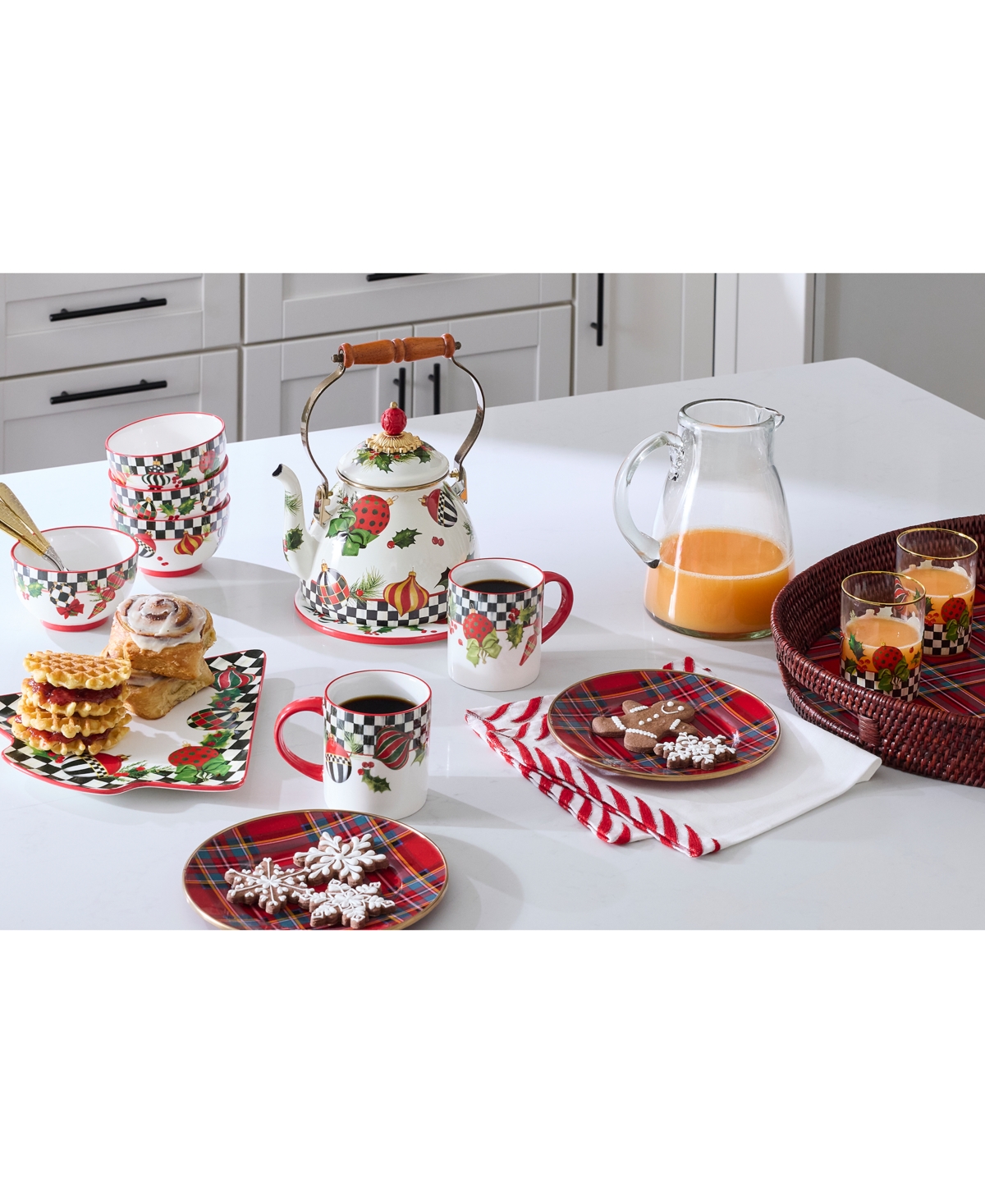 Mackenzie-childs Deck The Halls Tree Serving Platter In Multi