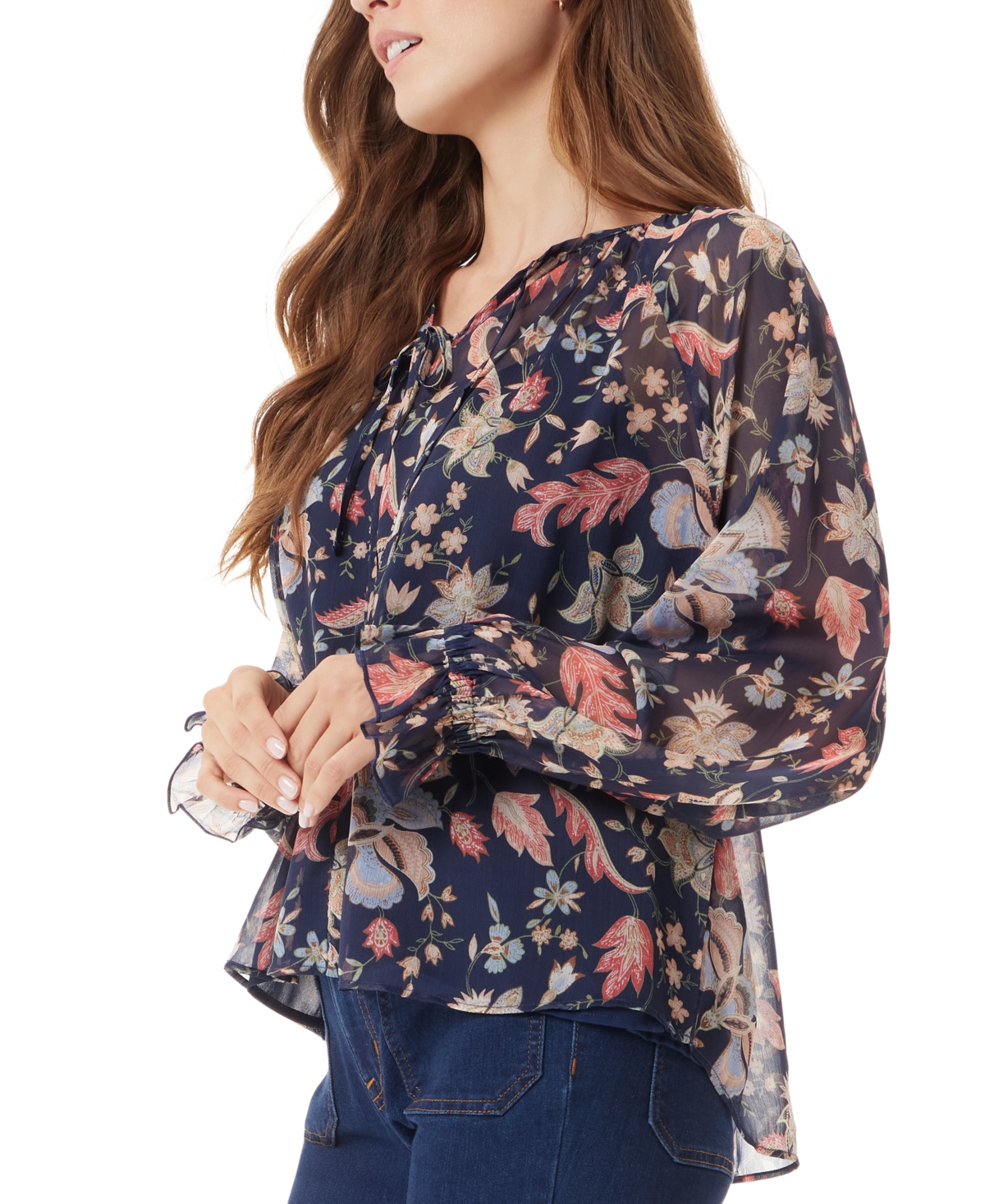 SAM EDELMAN WOMEN'S KELSIE PRINTED LONG-SLEEVE BLOUSE 