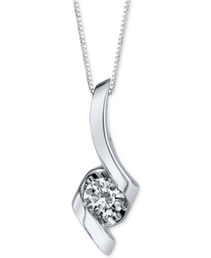 image of Sirena Diamond Twist Pendant Necklace (1/3 ct. t.w.) in 14k White Gold
