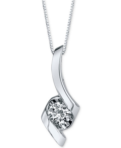 Sirena Diamond Twist Pendant Necklace (1/3 ct. t.w.) in 14k White Gold