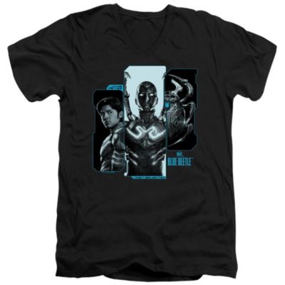 Blue Beetle Mens Host Reyes Short Sleeve Adult V Neck Premium Cotton Tee / T-Shirt