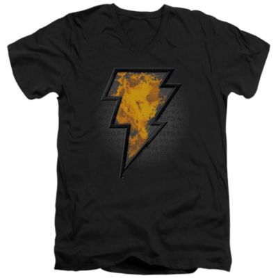 Black Adam Mens Beveled Emblem Short Sleeve Adult V Neck Premium Cotton Tee / T-Shirt
