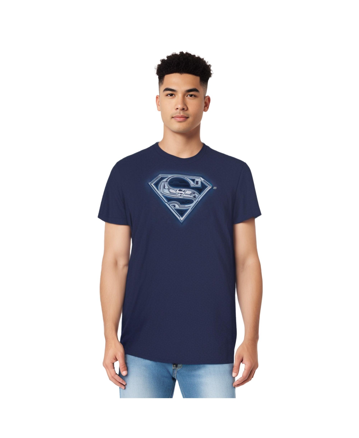Mens Cyber Shield Short Sleeve Adult Tee / T-Shirt - Navy