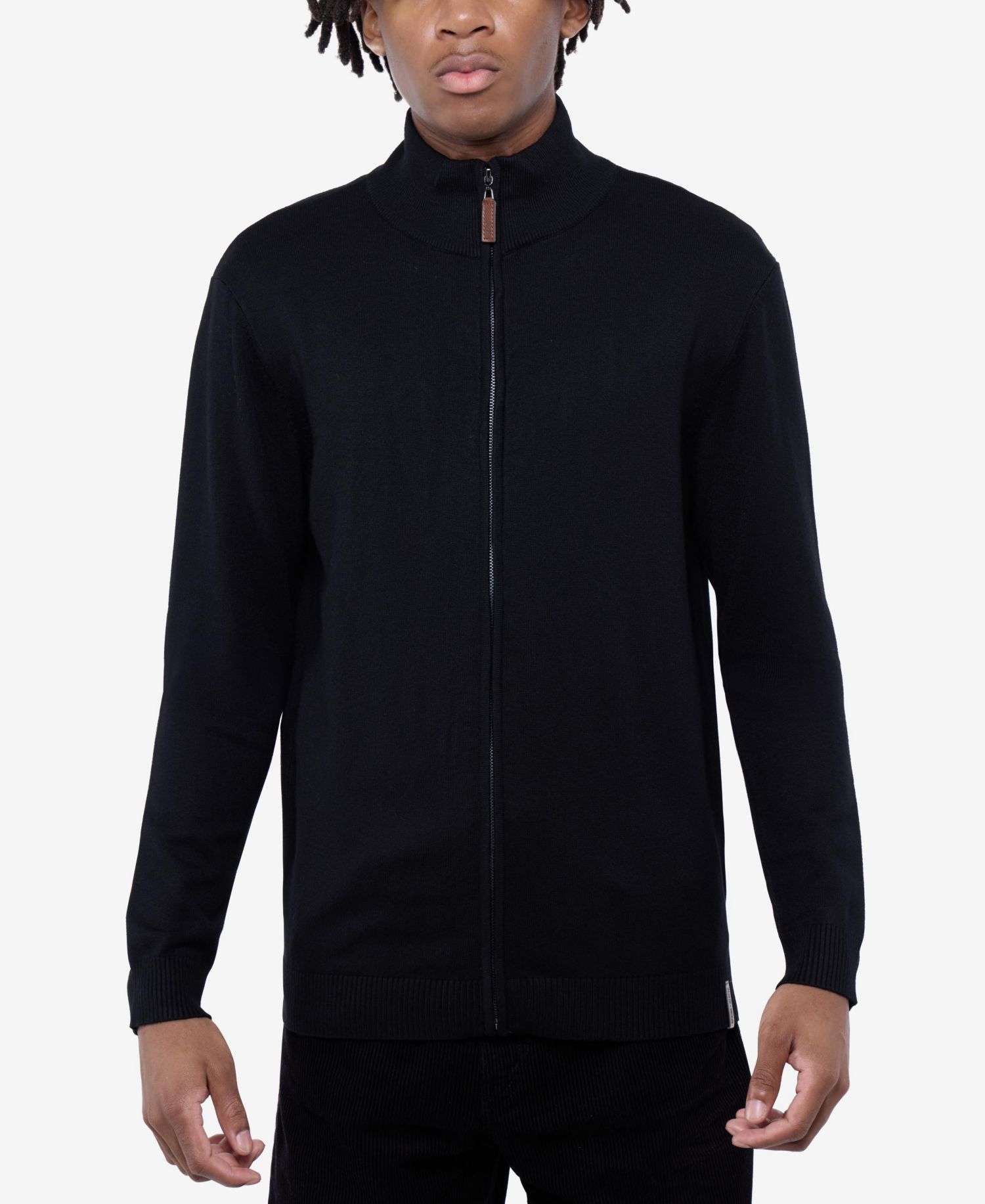 Men's Full Zip Mock Neck Sweater