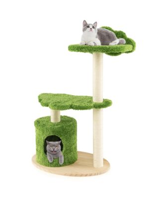38'' Cute Cat Tree Cat Condo Furniture w/ Fully Wrapped Sisal Scratching Posts