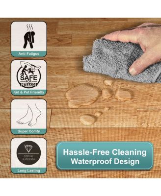 3/8-Inch Thick 96 Sq. Ft. Wood Grain Floor Foam EVA Interlocking Mats Tiles w/ Borders - for Home, Playroom, Basement, Trade Show