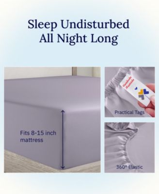 Soft 400 Thread Count Cotton Deep Pocket Fitted Sheet Only, Twin XL