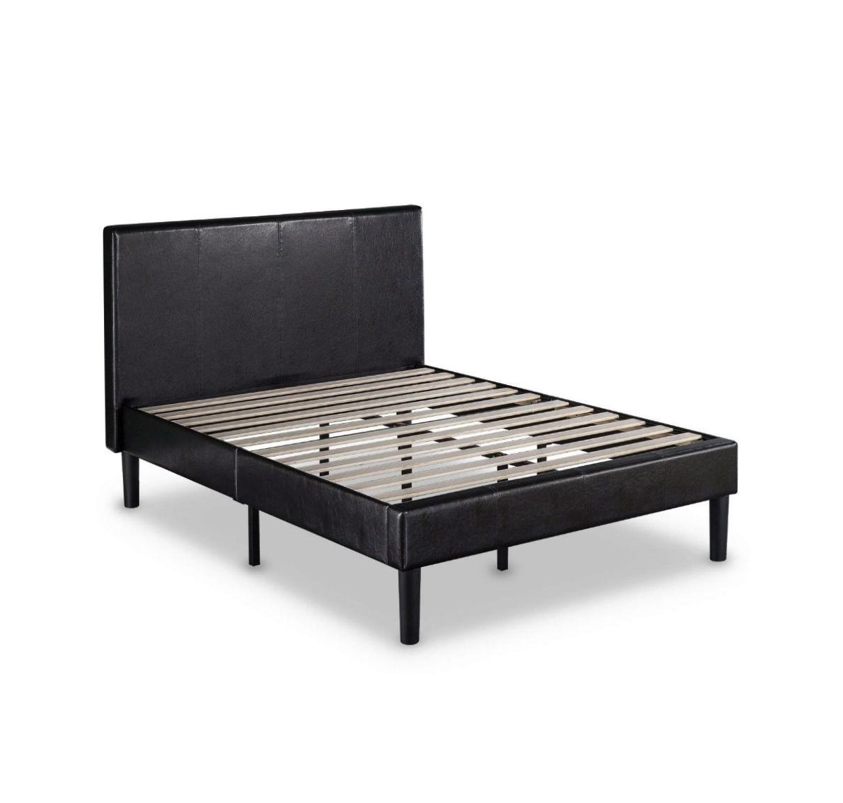 Slickblue Platform Bed Frame with Headboard for Stylish and Supportive Bedroom Design - Espresso