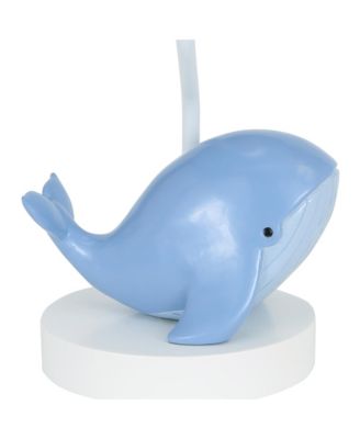 Bubbles & Squirt Hand Painted Whale Lamp with Blue Shade and Bulb