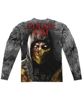 Mens Finish Him (Front/Back Print) Long Sleeve Adult Poly Crew Tee / T-Shirt